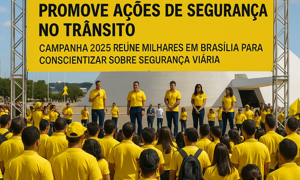 Campanha Maio Amarelo Detran DF 2025 promove segurança no trânsito em Brasília.