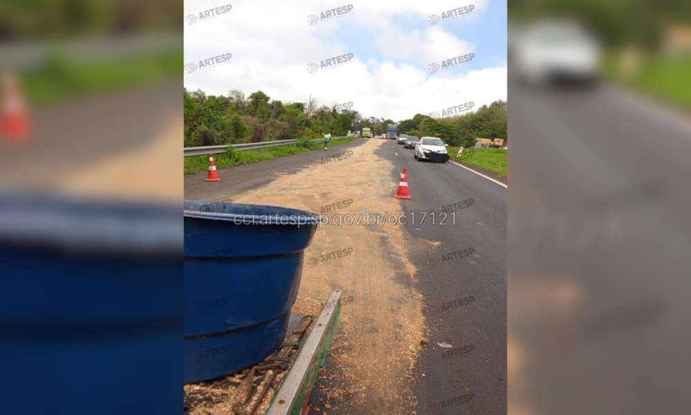 Carreta Derrama Óleo em Rodovia e Causa Acidente com Motociclistas em São José do Rio Preto